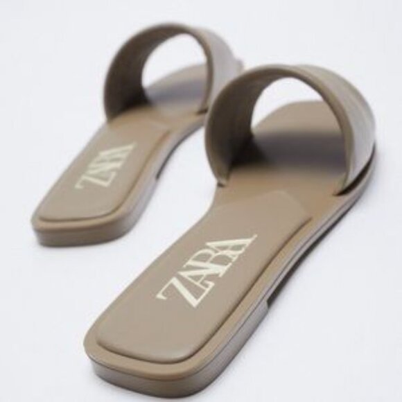 NWT Zara Leather Slide Sandals - Sz 41/10 - Picture 5 of 8